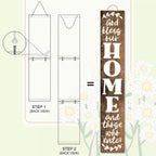 God Bless This Home And All Who Enter Wooden Door Decorations 8"x63" Vertical Welcome Sign for Front Door, Tall Front Porch Decor, Rustic Farmhouse Wood Porch Decorations Outdoor - Image 4