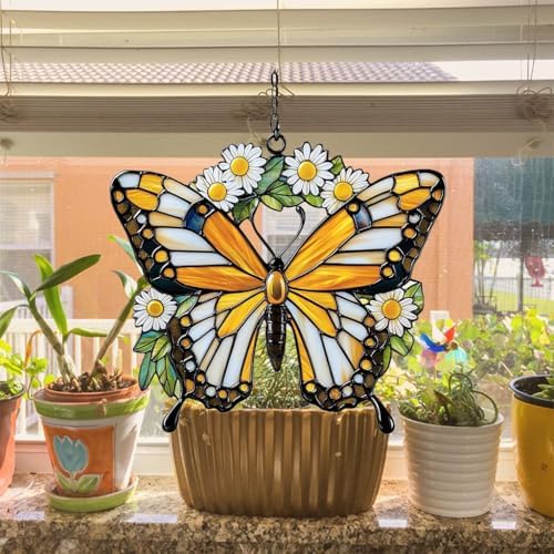Daisy Butterfly Acrylic Suncatcher - Image 4