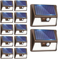 vighep 12 Pack Solar Fence Lights Waterproof, Motion Sensor Deck Lights Outdoor, Cold White LED Outside Lamp Wireless for Wall Yard Steps Stairs Garden - Brown by Vighep
