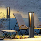 Landscape Path Light Waterproof Bollard Lighting Modern Outdoor Cylindrical Path Light Waterproof Driveway Lamps Hare Wired Landscape Lighting Outside 3000K LED Bollard Lamp For Garden Yard Patio Lawn - Image 3