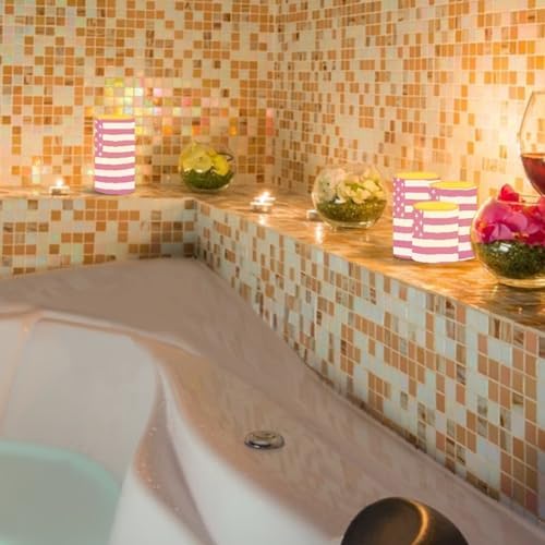 GLENLCWE Pink USA Flag Flameless Candle Set of 4 with Remote Control and Timer Battery Operated Candles Waterproof Flickering Realistic LED Candle Suitable for Outdoor Seaside Proposal - Image 4