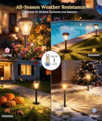 XMCOSY+ Solar Garden Lights Outdoor 6 Pack, Warm White Landscape Lighting - Image 3
