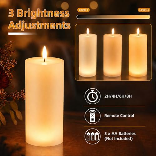 IMAGE 4x12 Inch Waterproof LED Flameless Candles with Remote Timer 2 Pack - Image 4