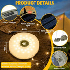 2Pack Solar Camping String Lights, 32.8FT Warm/RGB Rechargeable Tent Lights - Image 7