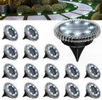 PATIOWIN 16 Pack Small Solar Ground Lights, Garden Lights Cool White by PATIOWIN