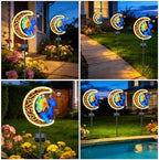 VOOKRY Solar Lights,Metal Waterproof Neon Moon Glowing Garden Stake Light - Image 5