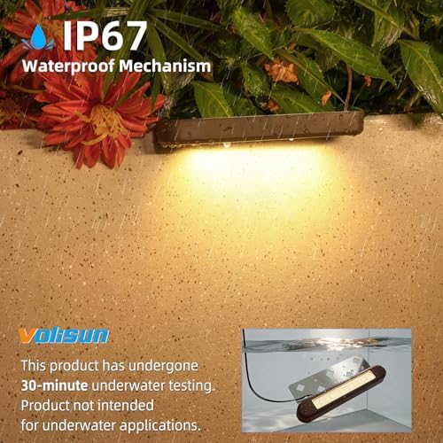 VOLISUN 7 Inch Retaining Wall Lights, 2700K Hardscape Lighting, 12 Pack - Image 4