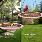 Good Directions Hanging Fired Torched Bird Bath for Outside Backyard, Outdoor, Patio, Garden, Birdbath Gift for Bird Lovers Watchers, Small 13" Copper Metal - Image 2