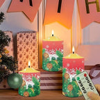 Cozeyat LED Candles Pack of 3 Flameless Electric Tealights with Remote Timer, Cute Christmas Tree Print Christmas Decor Candles Battery Operated Dancing Flames Candles - Image 5