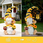 Solar Bee Garden Gnomes with LED Lantern, 12.2-Inch Outdoor Statue - Image 5