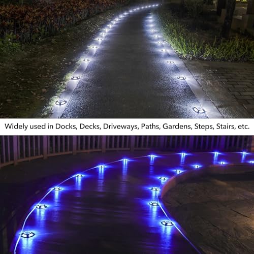 AGPTEK Solar Driveway Lights Outdoor 12 Pack, 2 Color Modes LED Deck Dock - Image 6