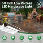 GKOLED 10-Pack Frosted Lens Hardscape Lighting, Retaining Wall Light, 6.8 Inches, Integrated 2700K LED Chips, LED Step Lights, Solid Die-cast Aluminum Housing, Low Voltage 12V AC/DC, UL Listed - Image 2
