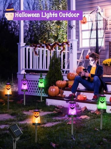 12 Pack Halloween Decorations Outdoor, Solar Ghost Pathway Light Waterproof - Image 5