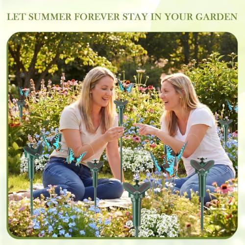 Tujoe 18 Pcs Solar Moving Butterfly Garden Stakes, Waterproof, Blue - Image 5