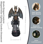 Solar Powered Dragon Statue Outdooe Garden Statues Fence Decor, Copper Dragon Statues with Solar Lantern Patio, Lawn Decor, Gargoyle Statue Wall Tree Hugger Yard Decoration, Unique Gifts for Mom - Image 6