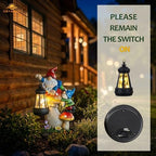 C&Y&G&X Solar Garden Gnome Statue with Lantern, Waterproof Mushroom Garden Decor, Resin Gnome Yard Art with Solar LED Lights for Outdoor Lawn Patio Porch, Gifts for Mom Grandma Garden Lovers - Image 6