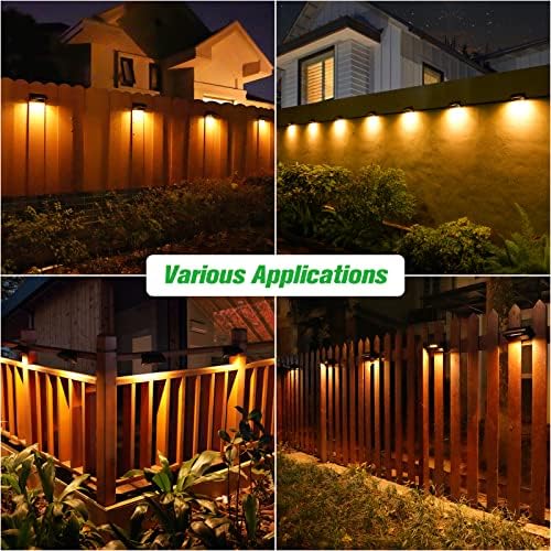 Bridika Solar Fence Lights, 8 Pack Plus Size, Warm & RGB Color Changing, Outdoor Waterproof, 100 Lumen, 8 Specific Colors & 4 Switchable Modes, Ideal for Backyard, Patio, Deck, Fence - Image 3