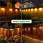 Bridika Solar Fence Lights, Fence Lights Fence Solar Lights Outdoor Waterproof Warm White & Daylight White LED Solar Lights for Backyard, Deck Railing, Stair Handrail and Wall (4 Packs, Plus Size) - Image 2
