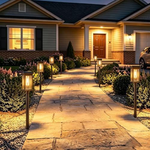 Solar Lights Outdoor Garden Lights Solar Pathway Lights, Waterproof 3000K - Image 5