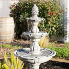 XBrand 51 Inch 3 Tier Outdoor Waterfall Fountain, Weather Resistant Resin Freestanding Water Feature with Pump, Decorative Garden Fountain for Patio, Yard, Lawn, and Garden Decor, Gray - Image 3
