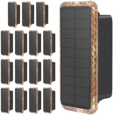 vighep Solar Fence Lights Outdoor 16 Pack, 5CCT(3000K-6000K) Up and Down Solar Wall Lights, IP65 Waterproof Dusk to Dawn Wood Fence Lights Solar Powered for Patio, Porch, Backyard, Garage, Wall Decor by Vighep