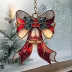 Winter Scarf Knot Mistletoe Acrylic Suncatcher - Image 3
