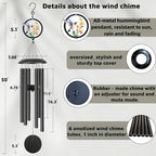 Hummingbird Wind Chimes for Outside - 50 Inches Long, 6 Thick Aluminum Tubes, Exquisite Hummingbird Design, Outdoor Hanging Decor for Garden, Porch, Hummingbird Gifts for Women, Mom, Grandma, Wife - Image 2
