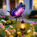 Butterfly Solar Garden Lights Outdoor Waterproof, Gifts for Women Mom Grandma Daughter, Stake Lights with Solar Lantern, Hanging Solar Lights, Solar Path Lights Yard Art Outside Patio Garden Decor by YJFWAL