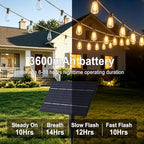 Achin 50FT Solar String Lights Outdoor with 32 LED Bulbs 1.5FT Bulbs Spacing,Patio String Lights Whith Remote, IP65 Waterproof, 3600mAm Battery (50FT 32Bulbs) - Image 5