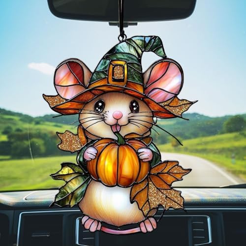Little Mouse and Pumpkin Acrylic Suncatcher - Image 5
