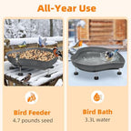 Heated Bird Baths for Outdoors, 60W Thermostatic Winter Birdbath - Gray - Image 4