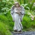 Grace4Joy Garden Angel Statue Outdoor Decor - 19.3 Inches Guardian Angel Resin Figurine with Flowers, Hand Painted Religious,Fairy Sculpture for Home Yard Patio Lawn Hallway by Grace4Joy