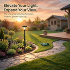 4 Sets Solar Light Mounting Poles with Bases, Black ABS - Image 3