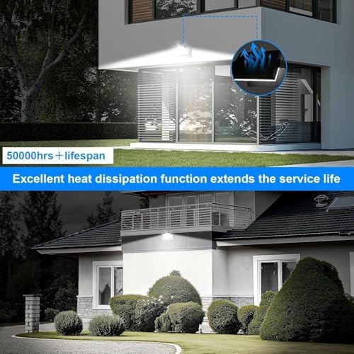 ledmo 150W LED Wall Light, 18000LM Super Bright Commercial Outdoor LED Wall Pack 360 ° Rotatable Dusk to Dawn Security Flood Lighting with Photocell IP65 5000K Modern Black Square4 Pack - Image 5