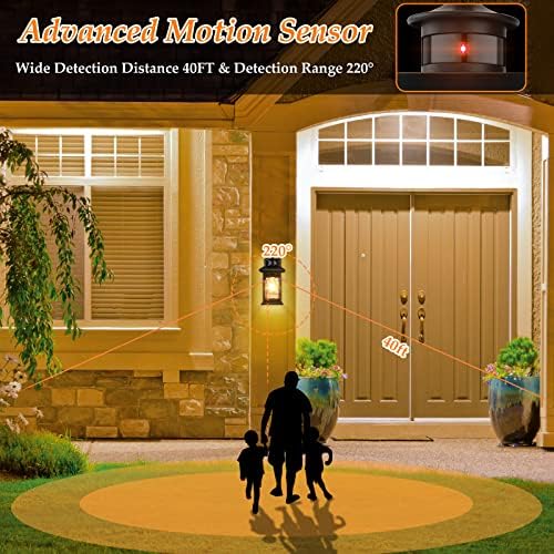 FILIYANO Motion Sensor Outdoor Wall Light Fixtures, Dusk to Dawn, 2 Pack - Image 2
