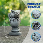 OLOMA Gargoyle Statue Concrete Fantasy Creature Sculpture Gothic Garden Decor Halloween Monster Figurine Dark Art Ornament Outdoor Yard Decor - Image 3