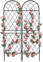 2 Pack 70.8" X 19.7" Metal Garden Trellis for Climbing Plants Outdoor - Rustproof Heavy Duty Arched Trellis - Decorative Rose Plant Support Trellis for Roses,Vines,Vegetables,Flowers,Black by Unknown