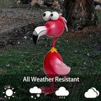 Flamingoes Peacocks Chicken Yard Art, Iron Garden Sculpture with Weather-Resistant Finish Weatherproof Metal Flamingoes Peacocks Chicken Statue - Image 7