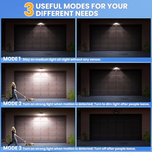 [16 Packs] Solar Motion Sensor Outdoor Lights, Super Bright Solar Lights Outdoor Waterproof, 3 Lighting Modes Security Wall Light for Outside Walking Dog Fence Backyard Deck Garden Door Step Garage - Image 3
