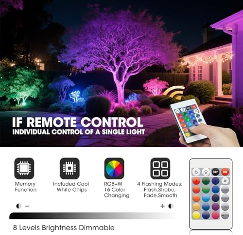 8Pack RGB Color Changing Low Voltage Landscape Lights with Connecotrs 3W LED 12V Outdoor Inground Lights Waterproof Well Lighting Christmas Decorative Lighting for Garden,Yard,Patio(RGB) - Image 5