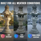 OLOMA Concrete Japanese Pagoda Lantern Garden Statue Outdoor Sculpture Cement Zen Lantern Figurine Patio Decor Yard Ornament Lawn Accent Landscape Lantern lover gift - Image 7