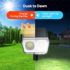 Consciot Solar Spot Lights Outdoor Waterproof, 24 LED Dusk-to-Dawn Solar Outdoor Lights, 2 in 1 Adjustable Wall Lights, Daylight Solar Landscape Spotlights for Garden Yard Wall Walkway, 6 Pack - Image 4
