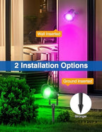 Spot Lights Outdoor, Smart LED RGBW Color Changing Landscape Lighting with APP and Remote Control, Music Mode, DIY Scenes, Timing, IP65 Waterproof Spotlights Plug in for Yard Garden, 8 Pack - Image 7