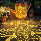 Hummingbird Solar Lights Outdoor Waterproof, Birthday Gifts for Christmas Mom Grandma Women, Solar Watering Can Lights with Shepherd Hook, Metal Hanging Lantern Garden Decor Yard Outside Patio Lawn - Image 2