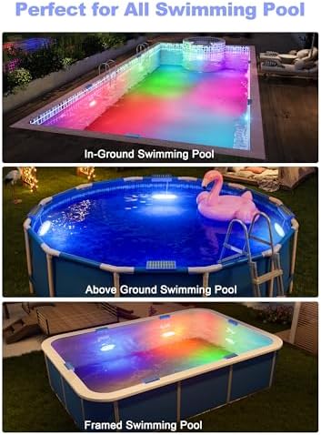 Solar Pool Lights for Above Ground Pools,IP68 Pool Solar Lights 4 Pack Blue - Image 2