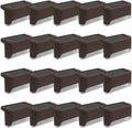 Solar Outdoor Fence Step Lights, 20pcs Brown IP44 LED Outdoor Stair Lights, 1000mAh, Suitable for Courtyards, Decks, Steps, Walkways, and Lawn Paths by GTQPS