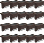 Solar Outdoor Fence Step Lights, 20pcs Brown IP44 LED Outdoor Stair Lights, 1000mAh, Suitable for Courtyards, Decks, Steps, Walkways, and Lawn Paths by GTQPS