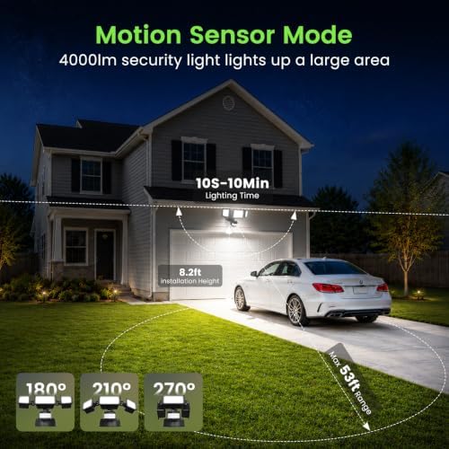 ALUSSO Motion Sensor Outdoor Lights, 40W 4000LM Flood Lights Outdoor 120V - Image 5