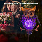 HONGLAND Solar Lights Outdoor Decor Waterproof, Solar Owl Garden Decorative Stake, Whimsical Gardening Gifts for Women Mom, Owl Outdoor Lights for Yard Patio Lawn Decor - Image 5