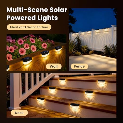 Solar Deck Lights Outdoor, Solar Step Lights Waterproof, 20 Pack Warm White - Image 6